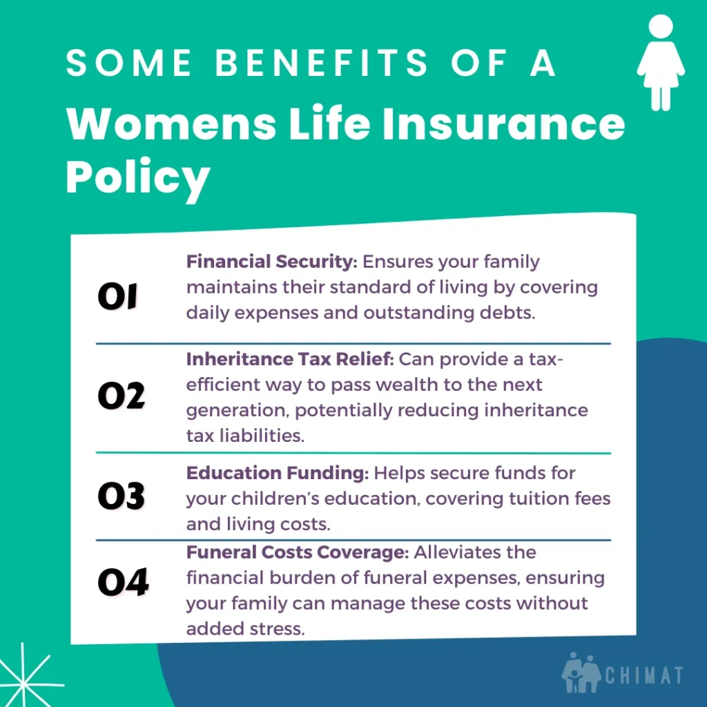 woman's life assurance benefits